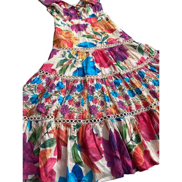 FARM Rio Vibrant Mary’s Garden Frilled Top Midi Dress Size Small - Picture 8 of 14